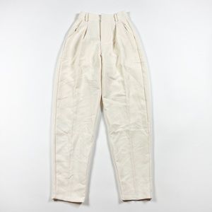 NEW DISSH Jackson Cream Tapered Leg Pleated Trouser Pants Casual Career 2